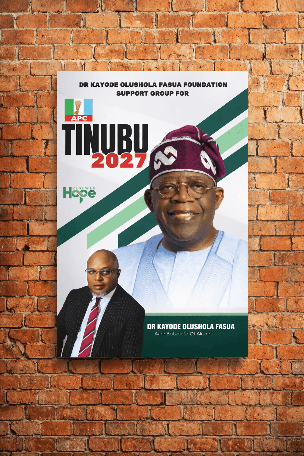 A2 political campaign poster with candidate photograph