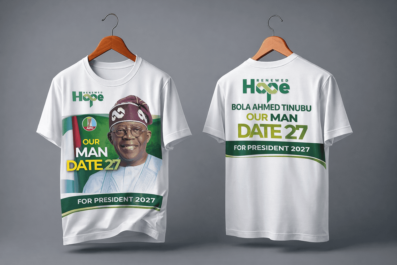 Campaign T-shirt printed with candidate artwork