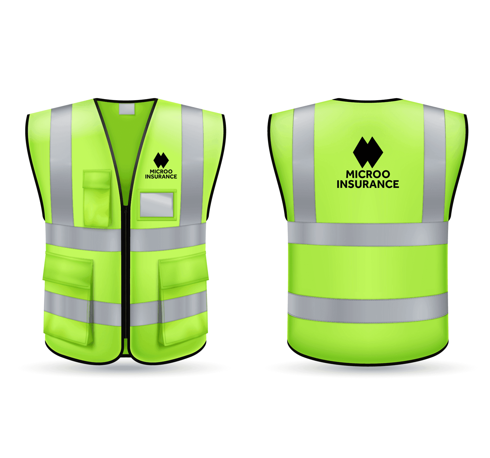 High-visibility reflective safety jacket with branding