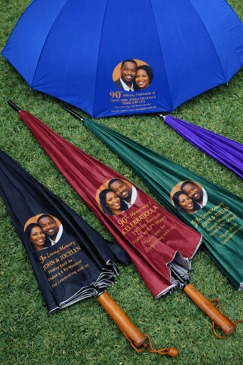Umbrella folded into a bottle-shaped carrying case
