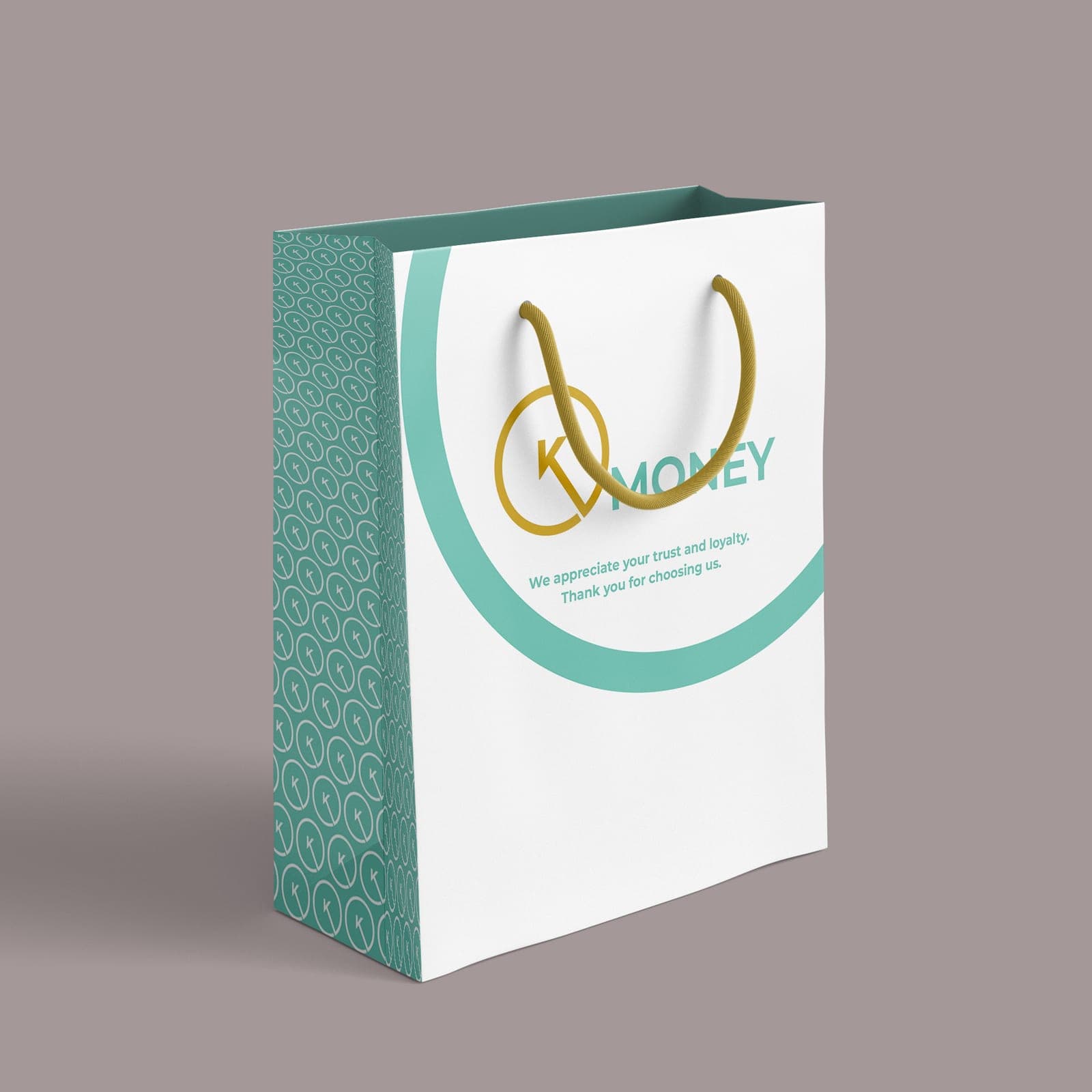 Branded A3 paper bag with rope handles