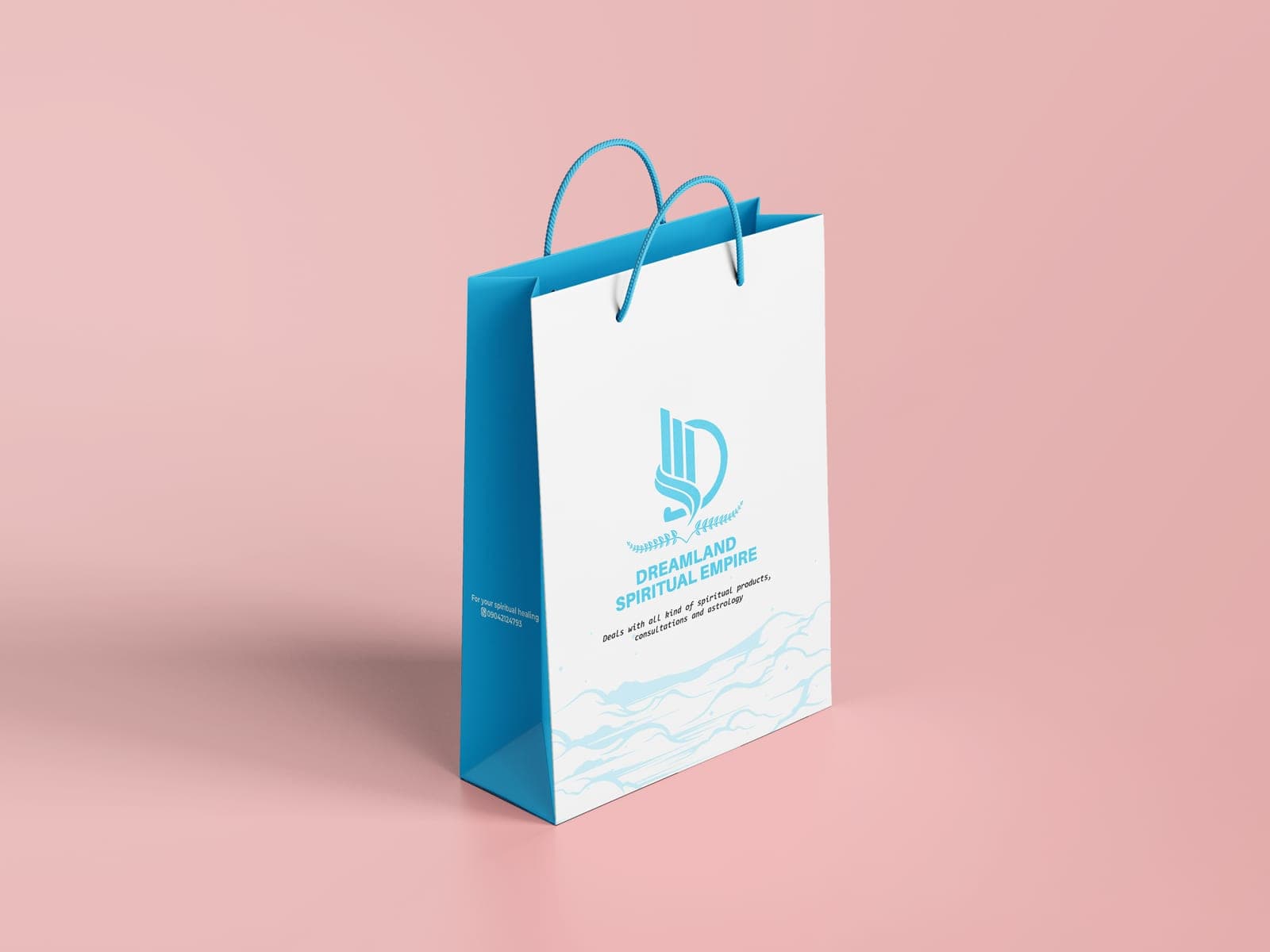 Small branded A5 paper bag with rope handles