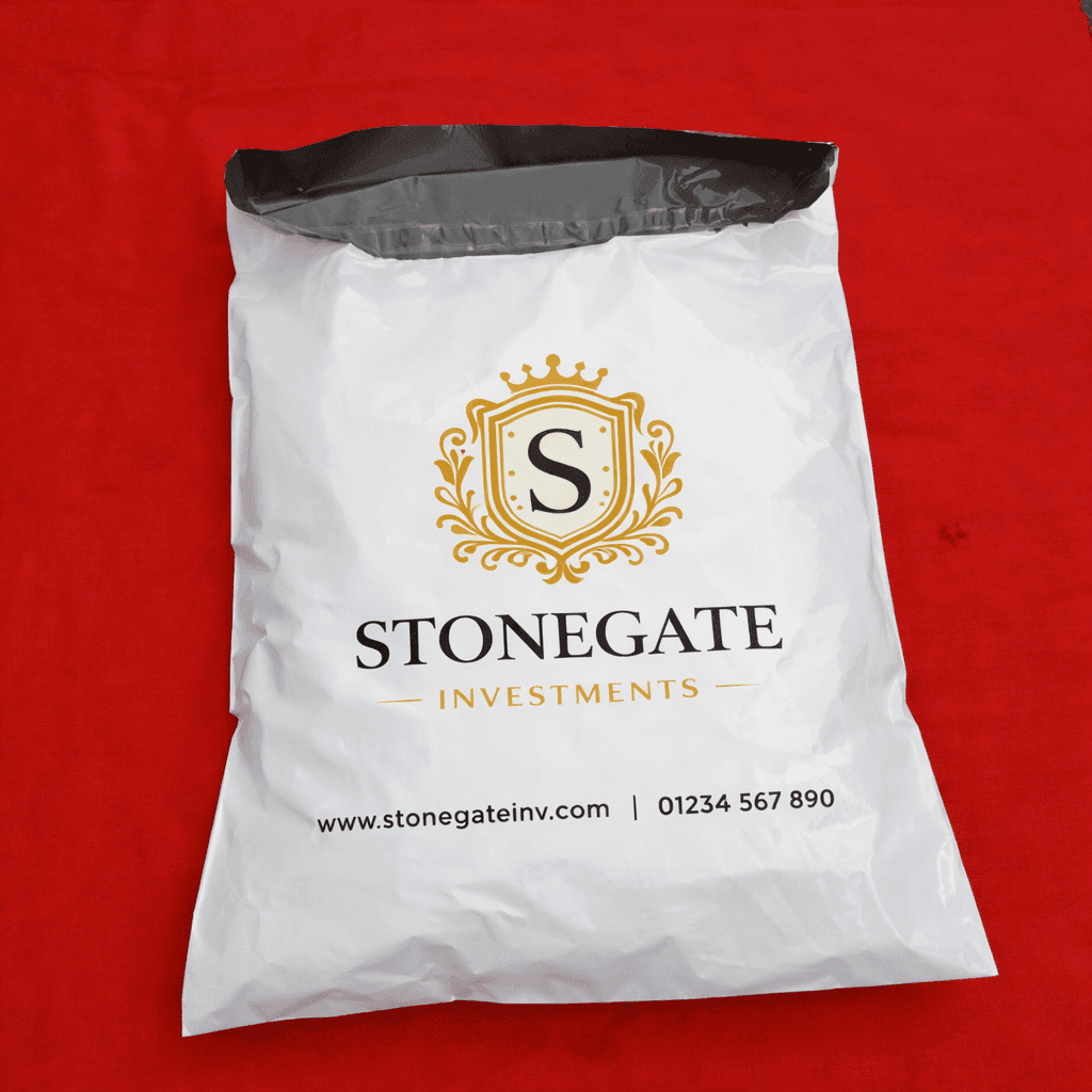 Branded sealable courier bag for parcel dispatch