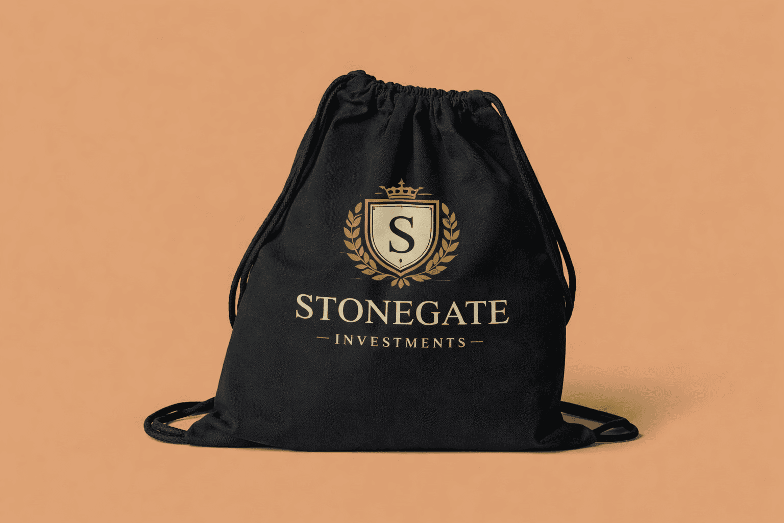 Branded drawstring bag with cinch cords