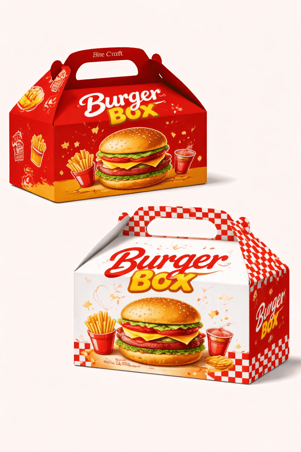 Printed cardboard food pack for takeaway meals