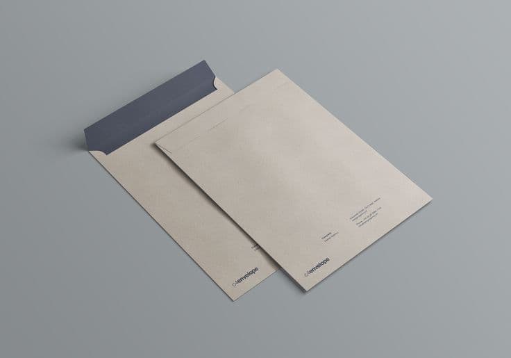 Large C4 business envelope with printed branding